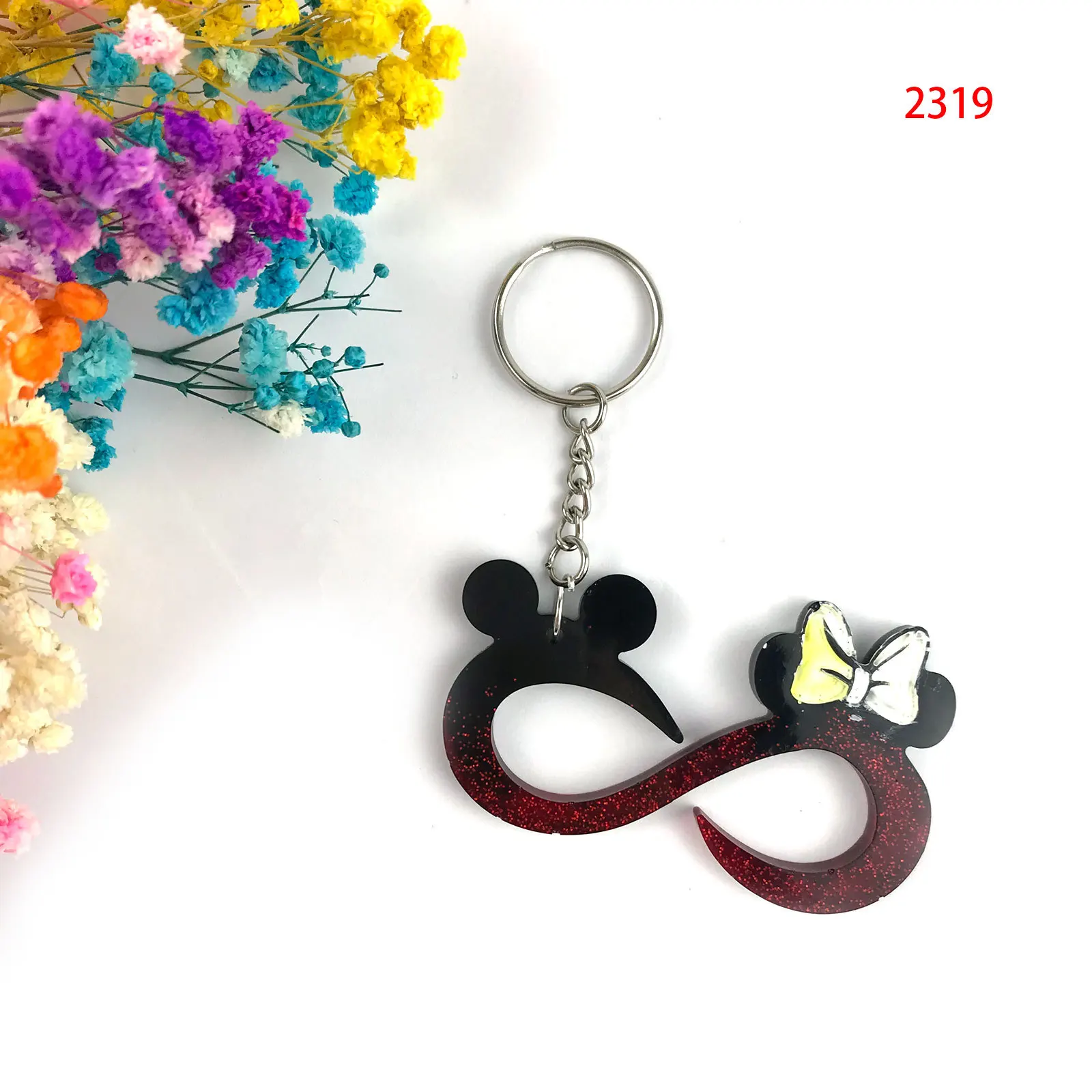 

2319 Silicone Keychain Resin Mold Couples Backpacks Decorated Pendant Mould
