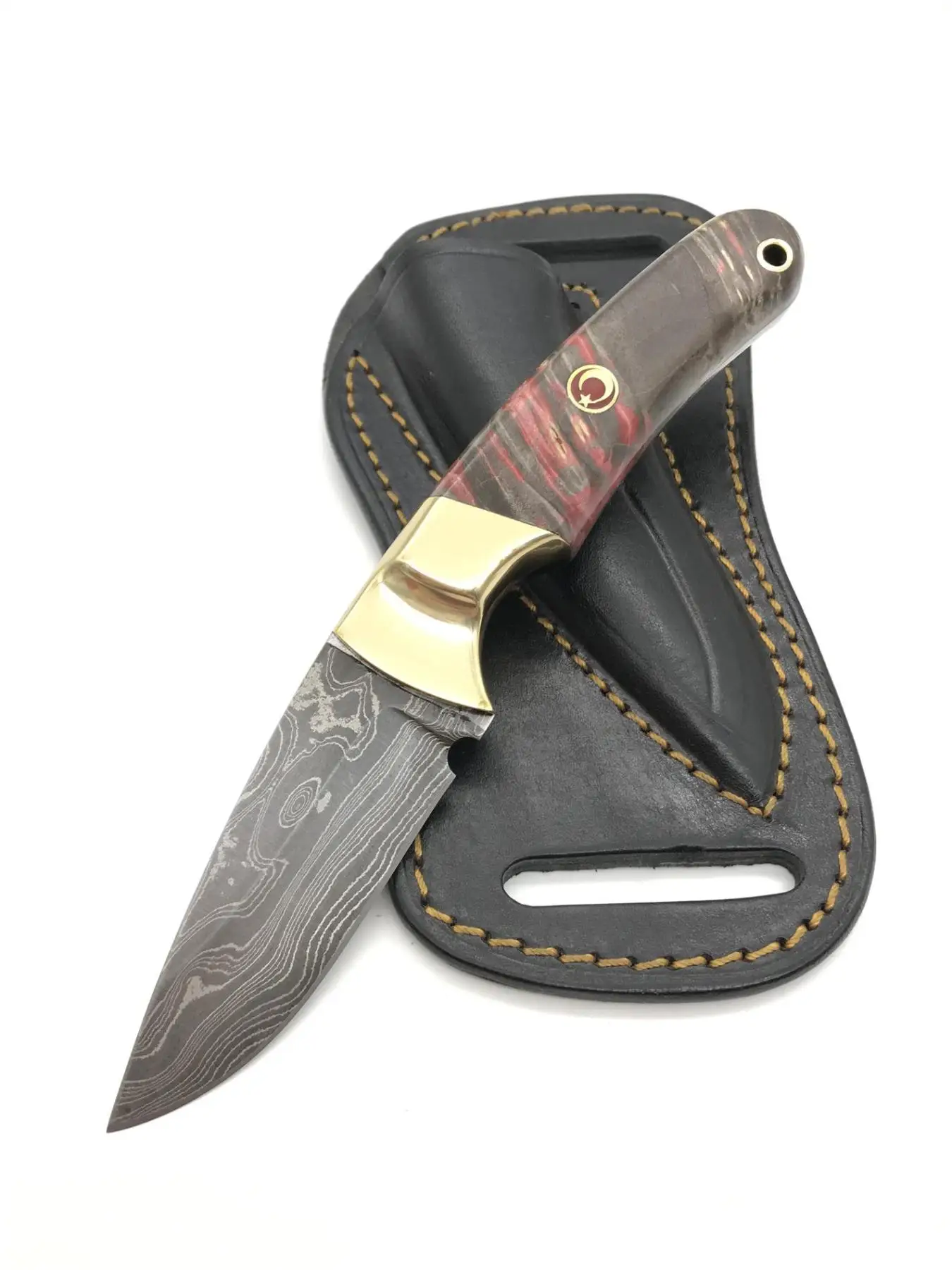 

Handmade Small Damascus Camping Knife DMS10-2