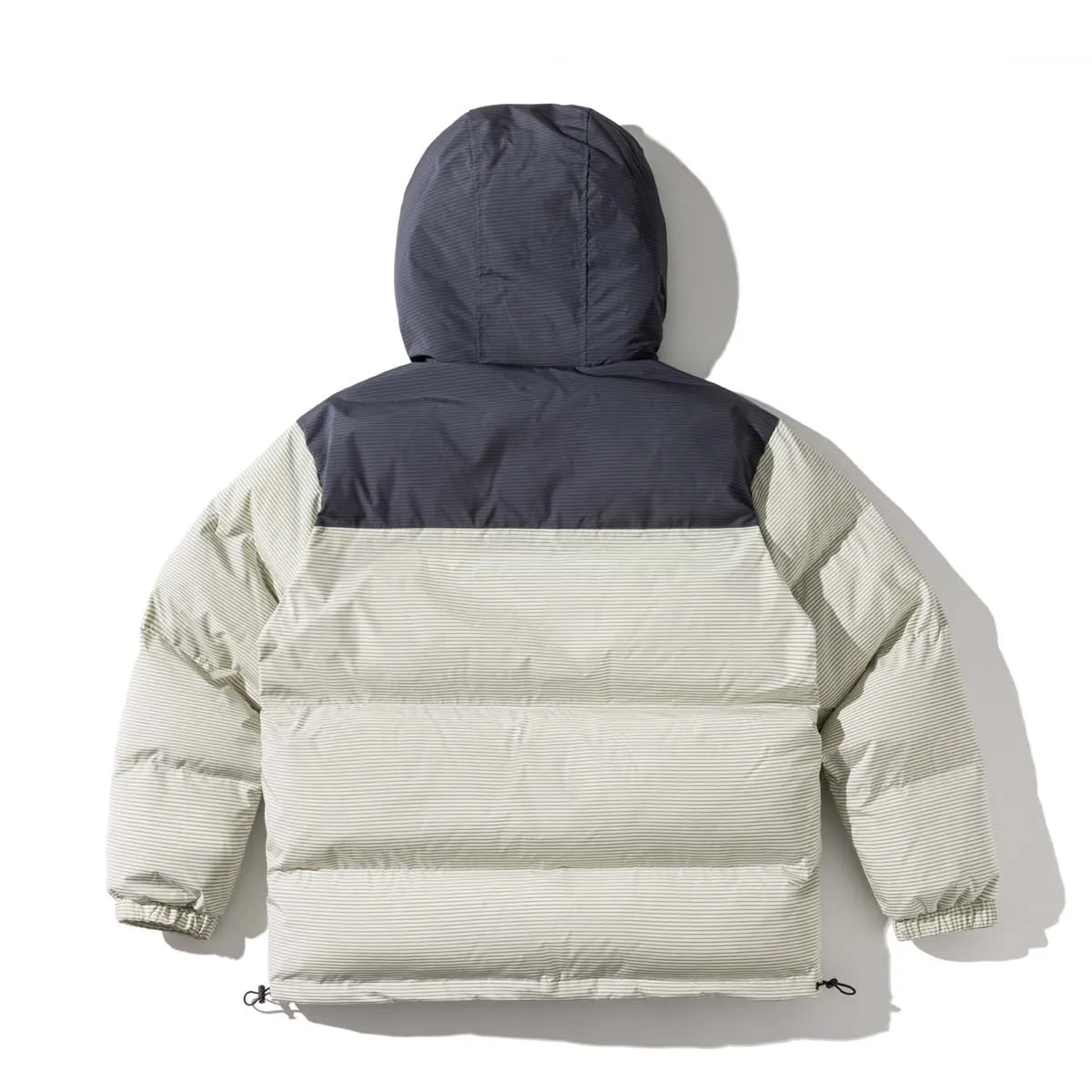 Winter Men and Women Can Wear Trendy Hooded Loose Color Contrast Stripe Cotton Padded Jacket Winter Coat