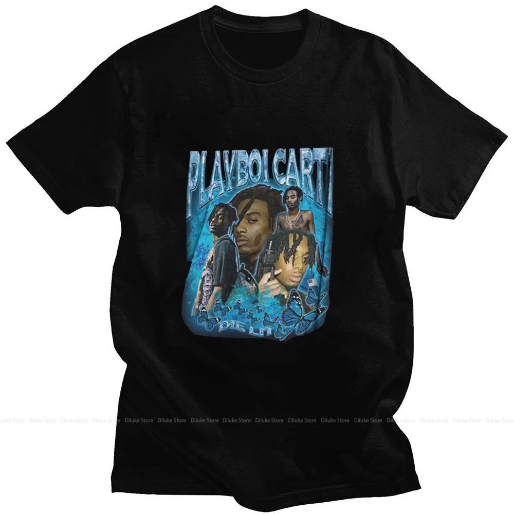 

Hip Hop Rap Singer Playboi Carti High Street Harajuku Print Summer Short Sleeve Cotton Loose Casual Oversized Man T-shirt Simple
