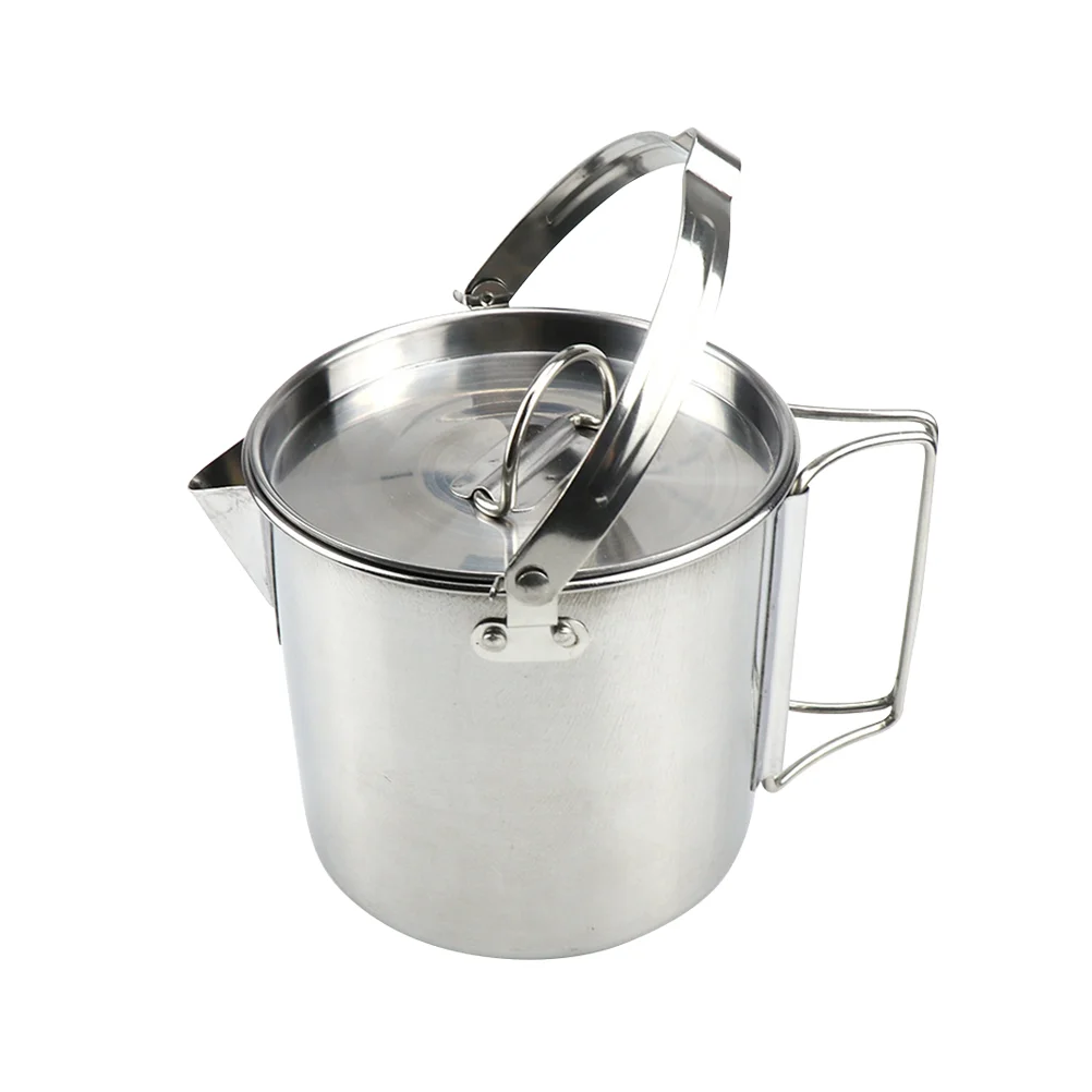 

12L Stainless Steel Kettle Collapsible Outdoor Boil Water Hangable Pot Hot Soup Cookware for Mountaineering Camping Picnic