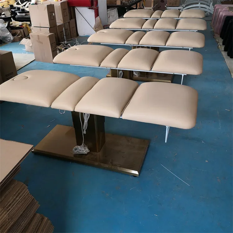 Кресло массажное розовое электрическое для салона красоты с 3 двигателями