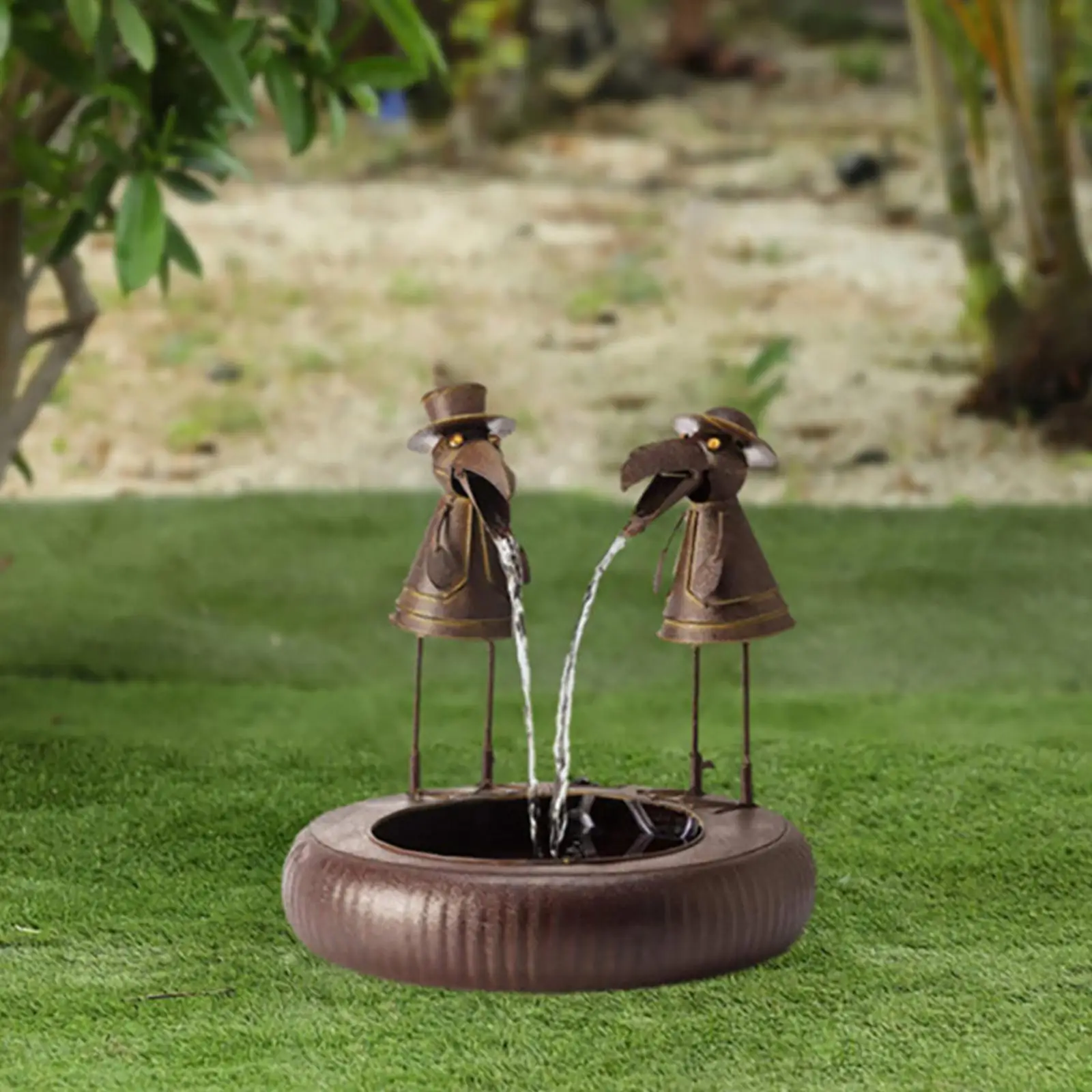 

Садовый декор, открытый полимерный фонтан, двор, искусство, антикварный сад, птица, ванночка для дома, сада, двора, Декор, птицы, водный Фур R4h7