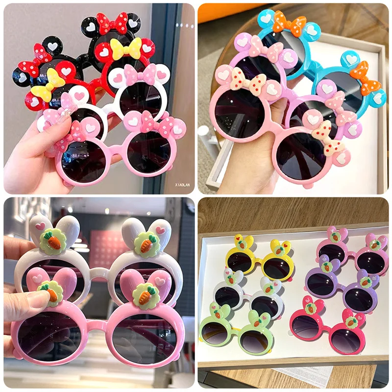

2023 Children Cute Cartoon Sunglasses for Boy Girl Summer Sun Protection Glasses Rabbit Ears Outdoor Sport Shade Eyewear UV400