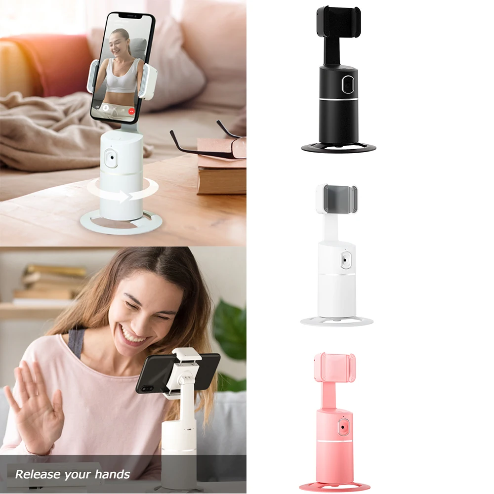 

2022.360 Rotation Live Smart AI Follow-Up Photo Vlog Video Recorder Auto Face Tracking Gimbal Stabilizer Phone Tripod