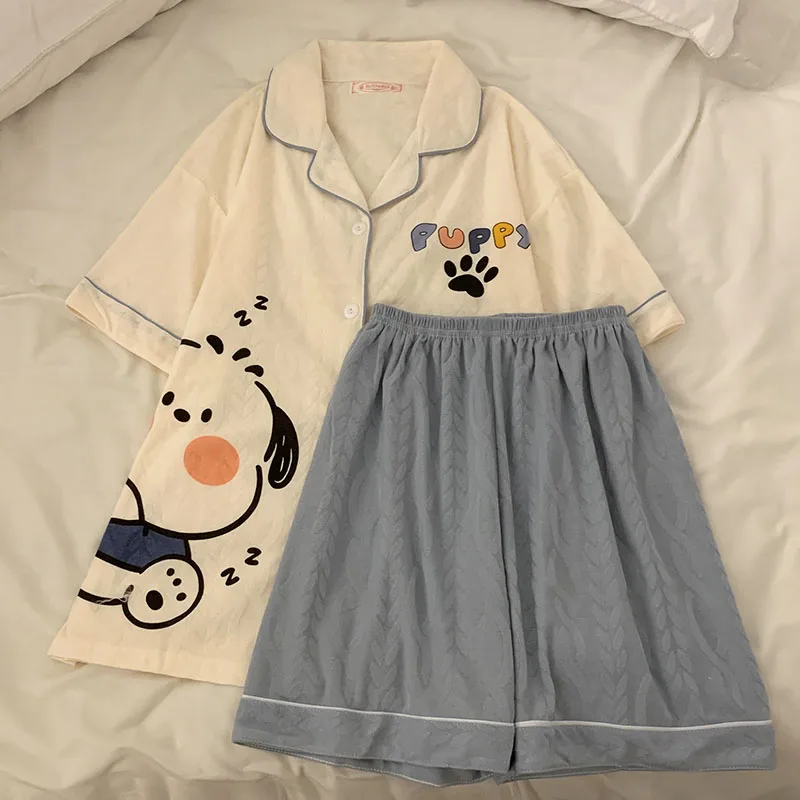 

Аниме пижама Hello Kitty для девочек Sanrio мультфильм новинка кавайная большая летняя Домашняя одежда Японский милый костюм пижама для отдыха в Summe