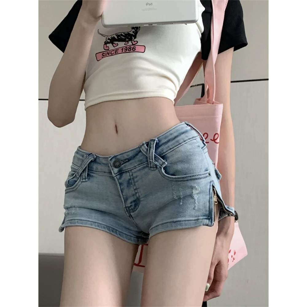 

2023 Women's Denim Shorts Summer Spicy Women High Waist Slim Sexy Shorts Casual Trendy Female Blue Denim Short Woman Clothing