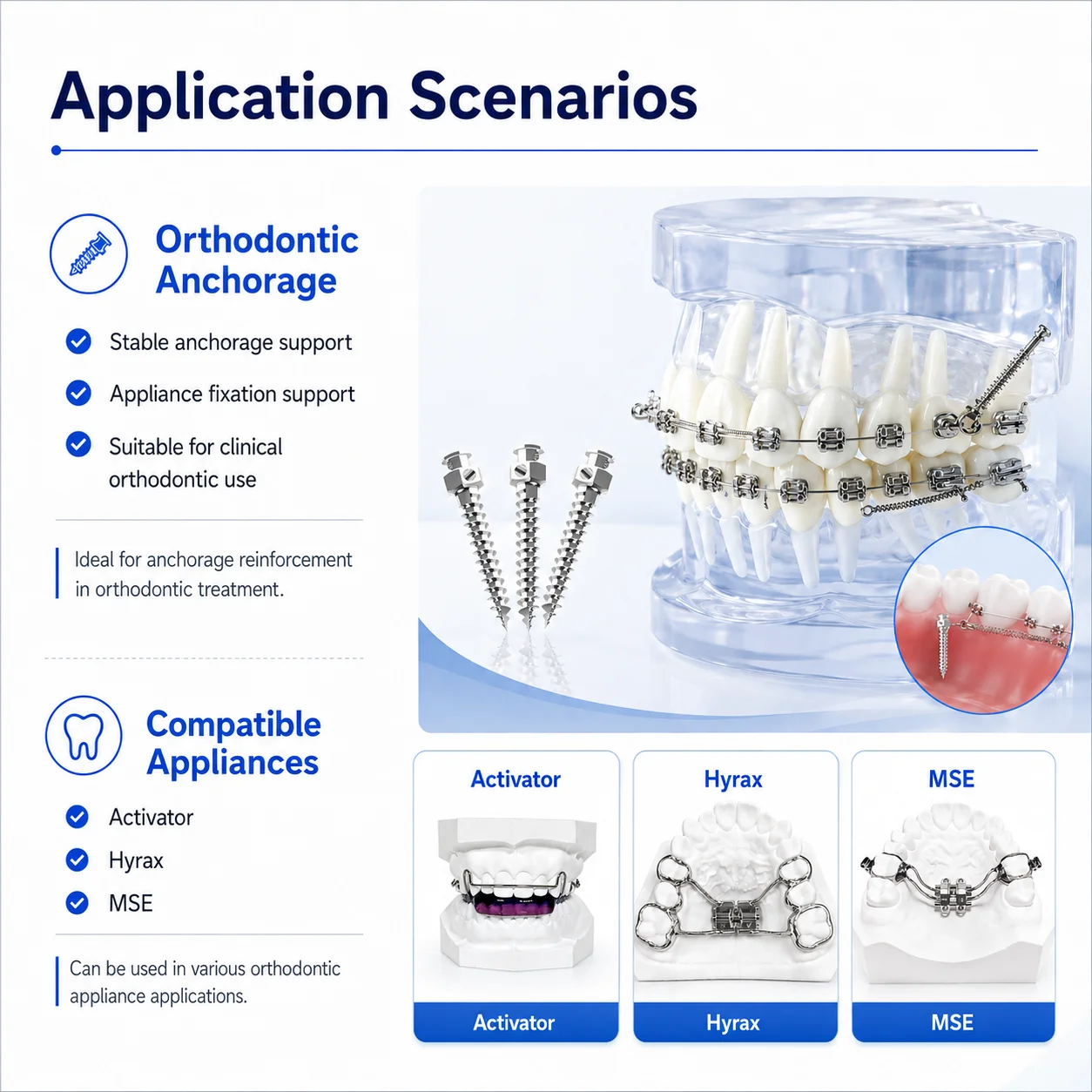 Фото Ортодонтический расширитель десневидной зоны SmileRevive Dental Lab, быстродействующий винтовой расширитель верхней челюсти типа Hyrax с поворотным ключом, нержавеющая сталь №4