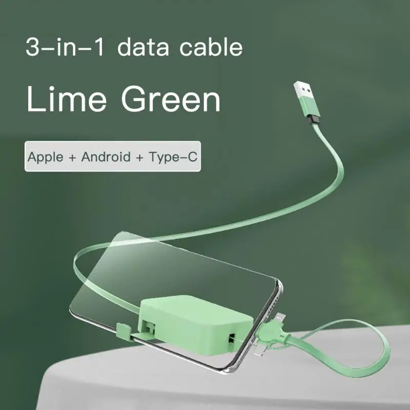 

4in1 Retractable USB Type C Micro USB Charge Cable For IPhone14 13 12 With Phone Stand 3in1 2in1 Portable Charger Data Cable