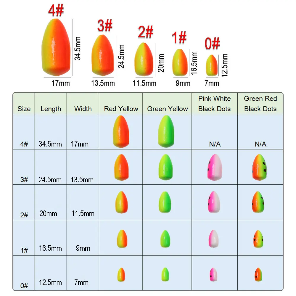 ICERIO 20 шт. Овальный поплавок из пенопласта для морской рыбалки индикатор