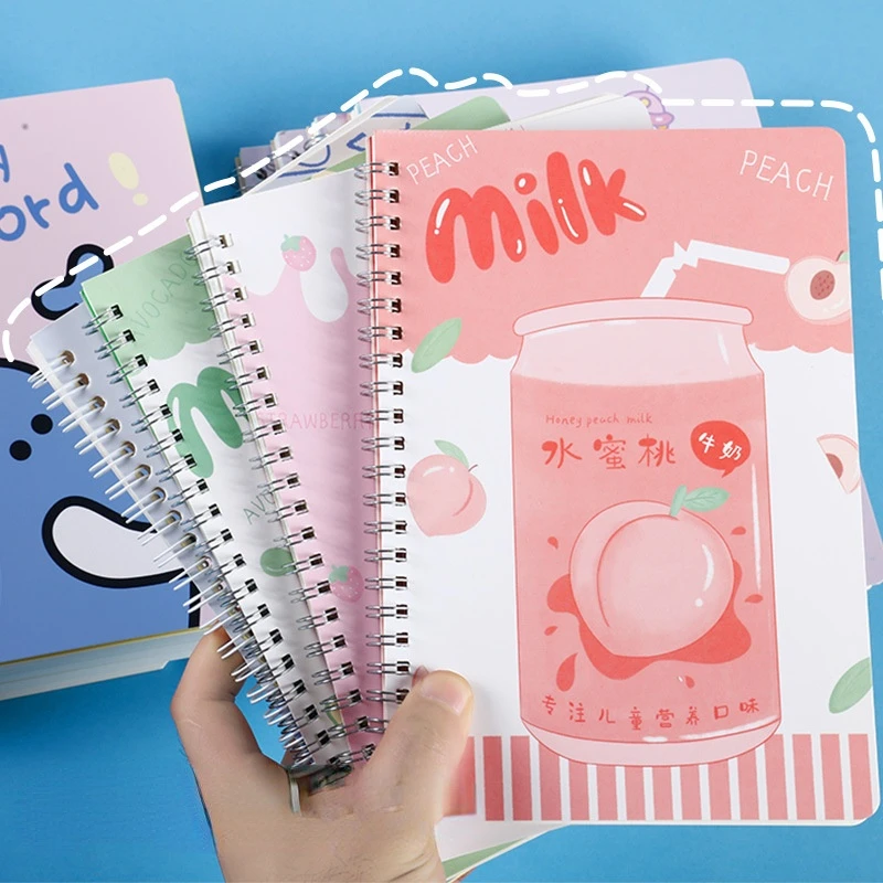 A5 Coil Book Cartoon Spiral Tumbling Notebook Horizontal Line Thickened Double Coil Student Learning Exercise Book