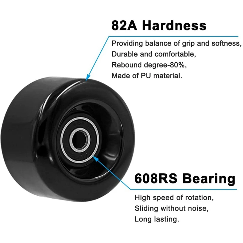 Колеса для роликовых коньков с подшипниками 4 шт. |