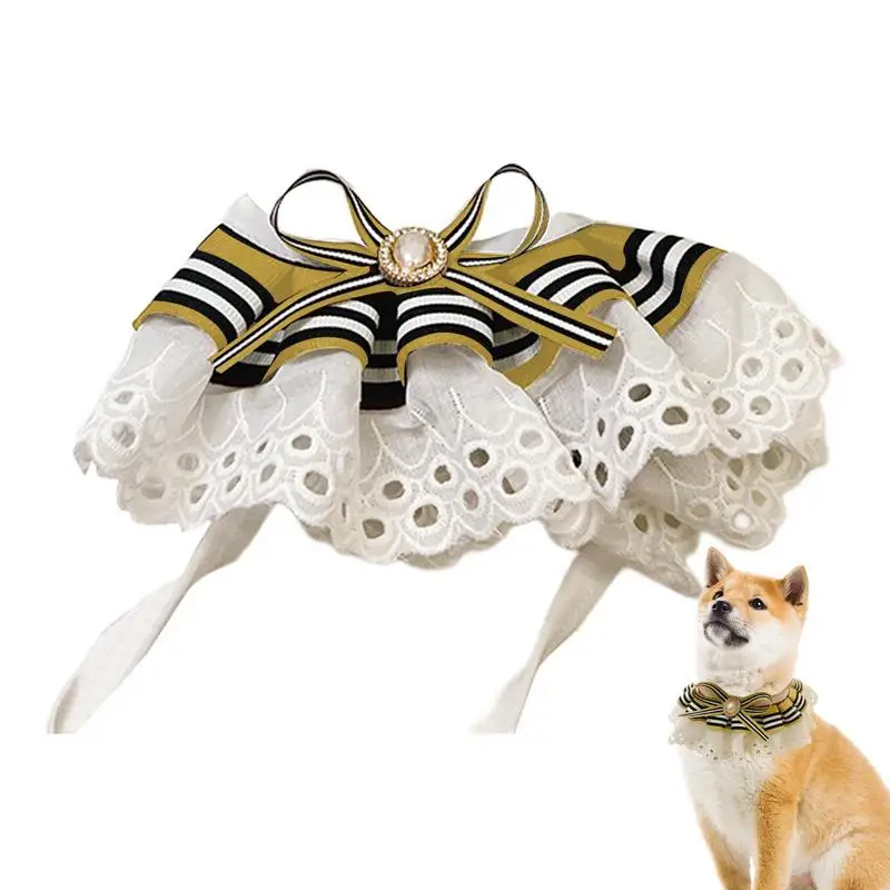 

Cat Bib Bandana Cute Decorative Bib Collar For Cats Pet Supplies For Cats Soft Comfortable Pet Bow Tie Collar For Wedding Picnic