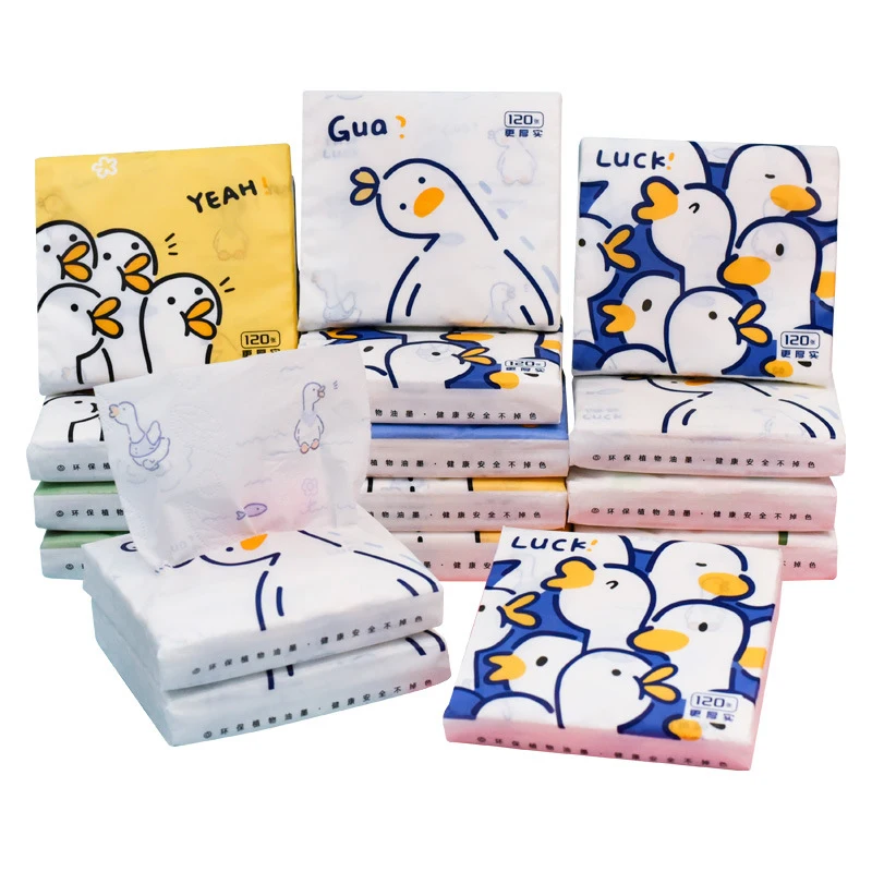 S Paper Cartoon Travel Facial Tissue, Natural Fragrance-free, 5 Counts, 120 Sheets/each