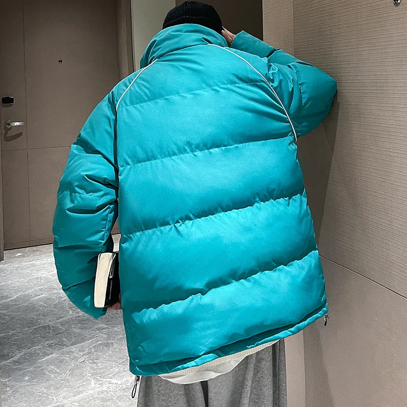 Winter Jacket Men Warm Fashion 4 Colors Casual Thick Down Jacket Men Streetwear Loose Short Coat Mens Parker Large Size M-5XL