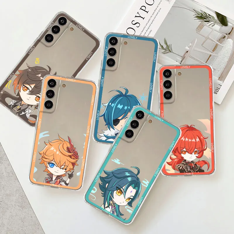 

Soft Clear Case For Samsung Galaxy S23 Plus S21 FE Note 20 Ultra S20 S10 5G Silicone Shockproof Cover Cartoon Genshins Impact