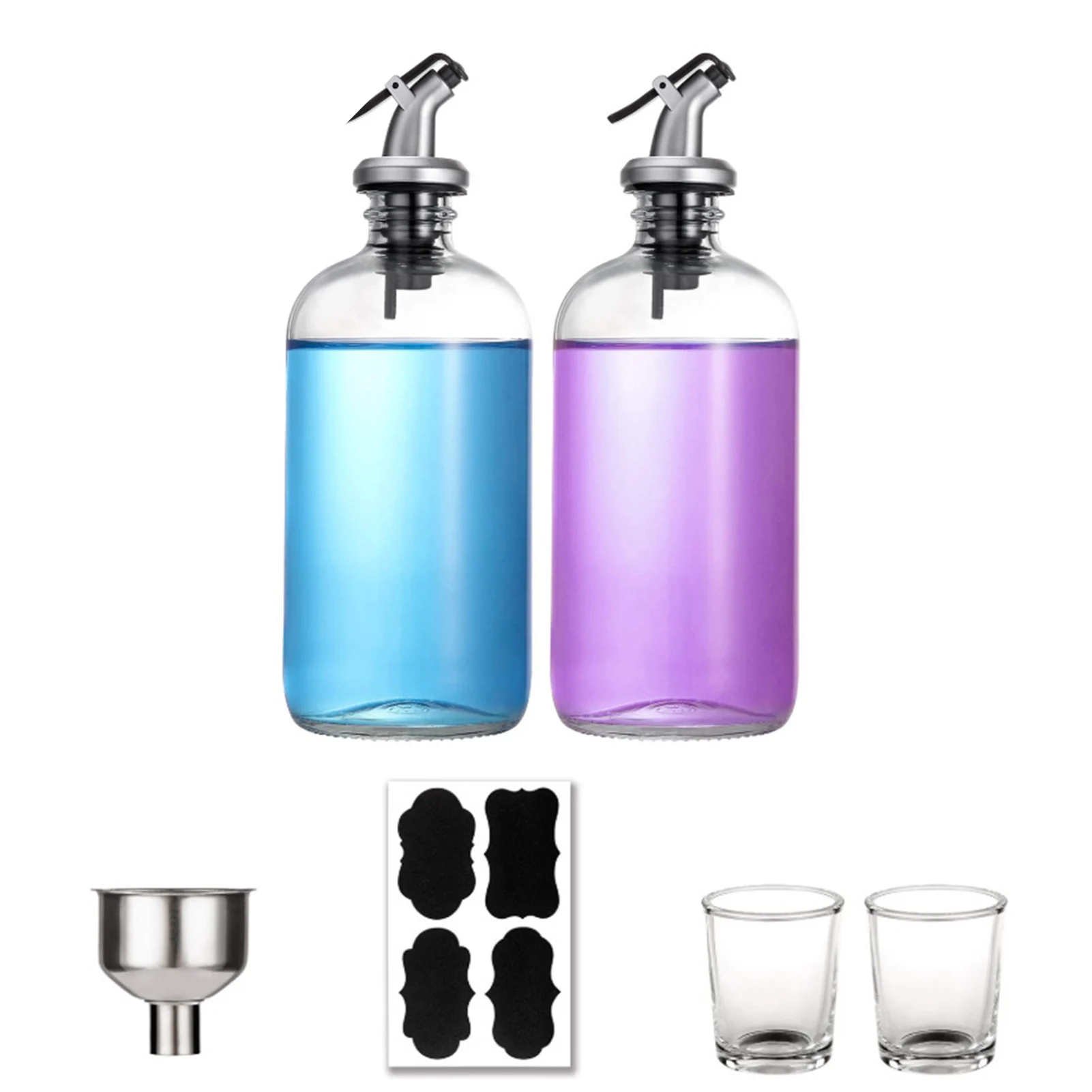 

Диспенсер для полоскания рта, роскошный Декантер для полоскания рта для ванной комнаты, 2 многоразовых ополаскивателя для полоскания рта, к...