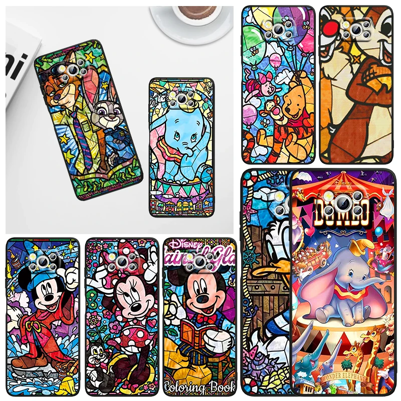 

Disney cute animals For Xiaomi Civi Mi Poco X3 NFC F3 GT M4 M3 M2 X2 F2 Pro C3 F1 Silicone Capa Black Phone Case