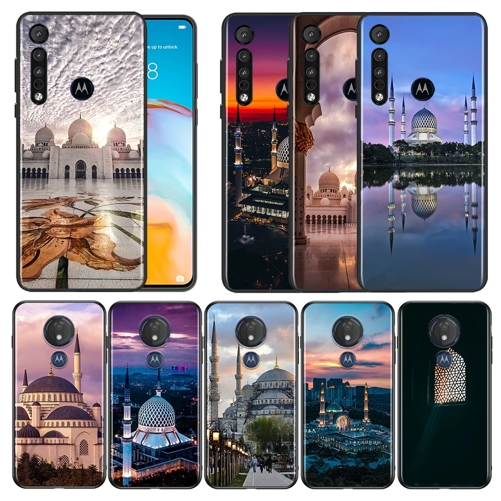 

Islam Islamic Architecture for Motorola G9 E7 G G8 E6 Plus Play Power Lite Edge 5G One Fusion Hyper Stylus Black Phone Case