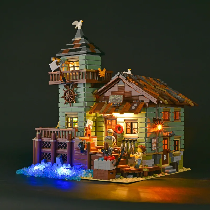 

Комплект со светодиодной подсветкой для старого рыболовного магазина 21310 года, набор строительных блоков (не включает модель)