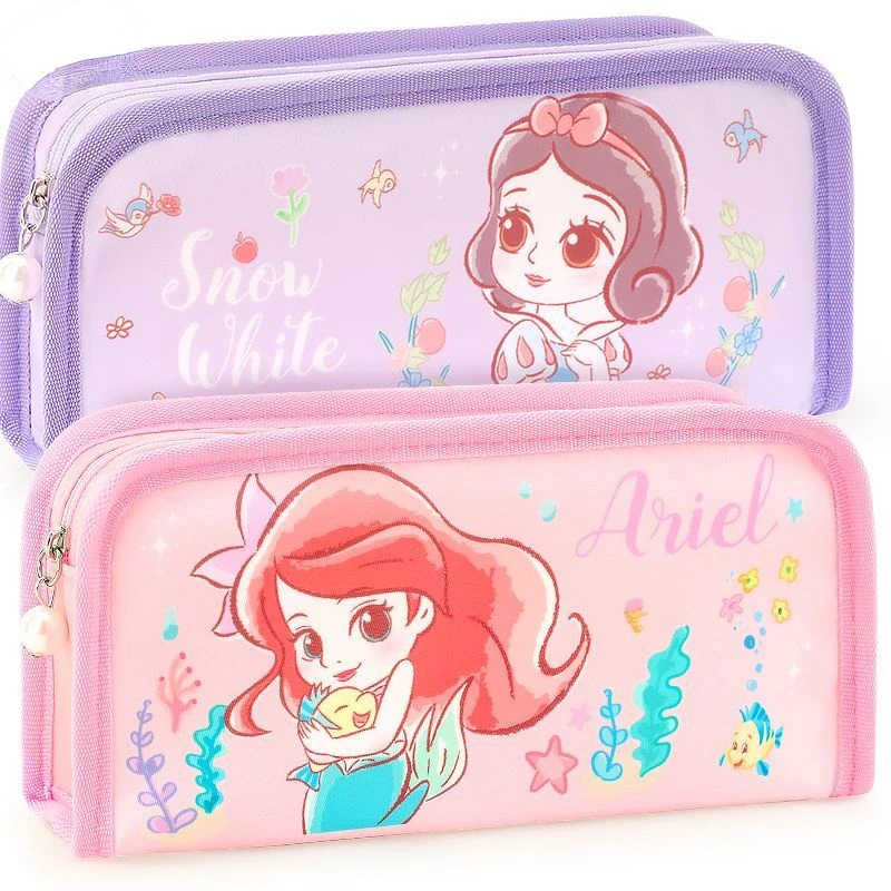 

Disney Cartoon Ariel Cute Snow White Large Capacity High-Value Pencil Bag Children Creative Stationery Storage Bag Holiday Gift