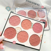6 colorsset blush plate peach pallete mineral pigment cheek blusher powder makeup professional contour shadow pink blush