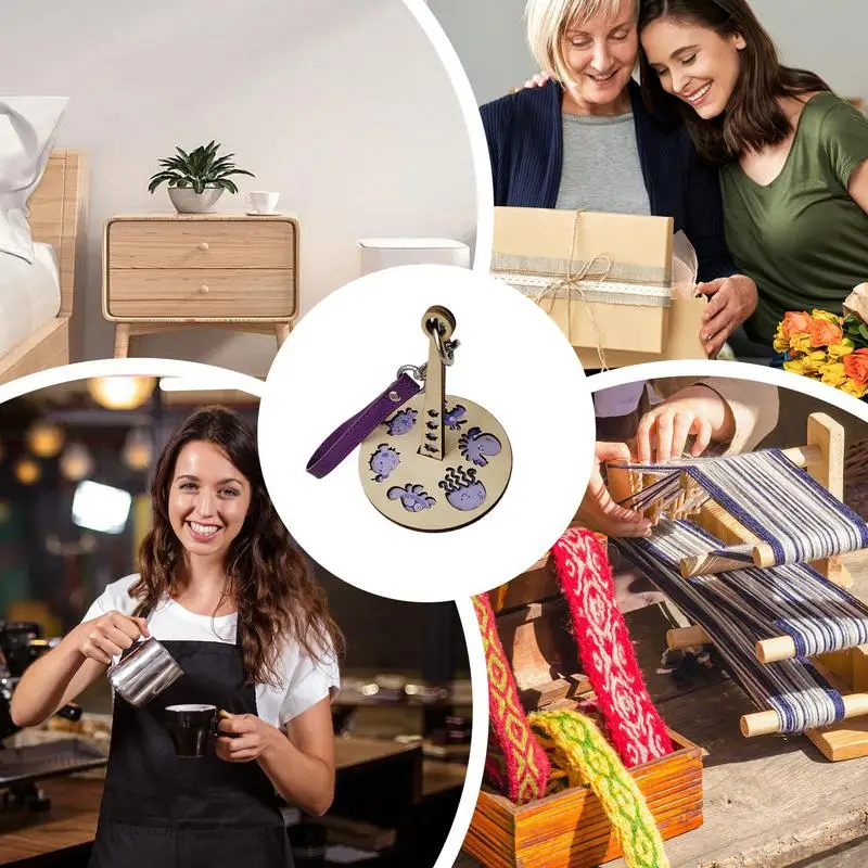 Держатель для вязания крючком из пряжи с кожаным ремешком