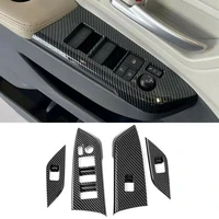 carbon fiber 4x window lift switch panel cover trim for toyota sienna 2021 2022 car accessories