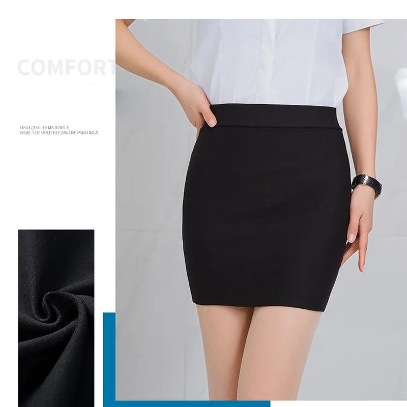 Женская облегающая мини-юбка Элегантная черная офисная юбка с запахом