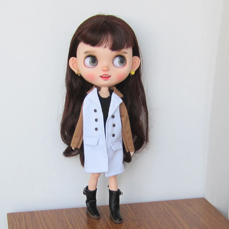 Фото Модная одежда Blythe, черно-белое пальто для кукол Blythe, Барби, 30 см, 1/6, куклы Azone ICY Licca №3