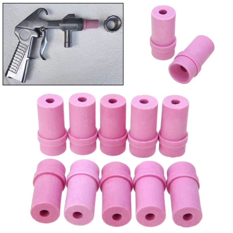 

10Pcs Ceramic Sandblaster Nozzle Tips Sand Blaster Gun Accessories Pink Ceramic Nozzles Sandblasting Gun Nozzle Replace 85DA