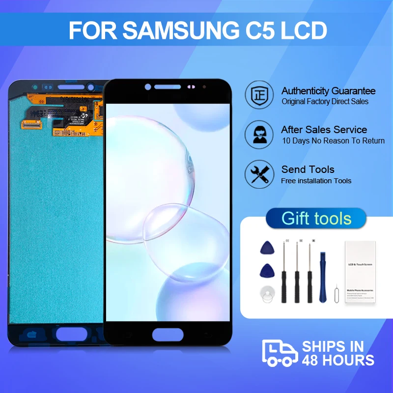 

1Pcs 5.2 Inch C5 Display For Samsung Galaxy C5000 Lcd Touch Panel Screen Digitizer Assembly Free Shipping With Frame