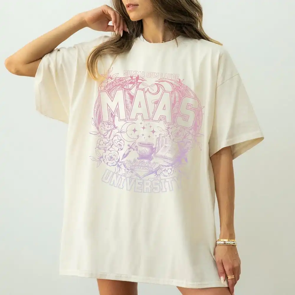 ACOTAR Series Sarah J Mass Рубашка Crescent City Merch Футболка Трон стекла Ретро Темная