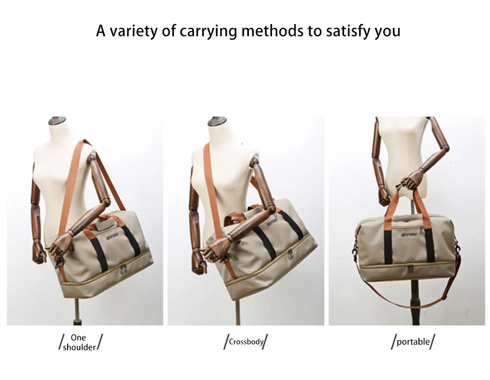 Cross Travel Bags For Women Large Capacity Storage Bag Waterproof Weekend Sac Voyage Femme Messenger Dry And Wet Separation Bags