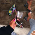 Женские прозрачные сандалии из ПВХ, туфли-лодочки на высоком каблуке, тапочки карамельных цветов с открытым носком, на толстом каблуке, модная женская летняя обувь, 2021
