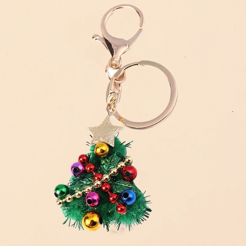 

Cute Christams Pine Tree Keychains Festival Gifts for Women Men Handbag Pendants Keyrings New Year DIY Crafts Decoration