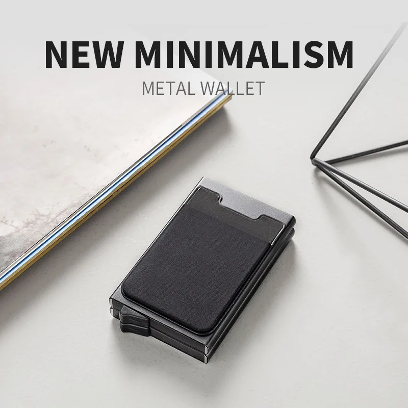 

Anti-theft ID Credit Card Holder Minimalist Porte Carte Thin Aluminium Metal Wallets Pocket Case Bank Women Men Credit Card Box