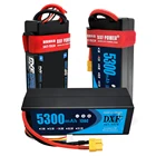 Аккумулятор DXF 2S 3S 4S Lipo 7,4 V 11,1 V 14,8 V 5300mah 130C lipo аккумулятор Hardcase 110 18 Scale для TRXXX Slash 4x4 RC Car HardCase
