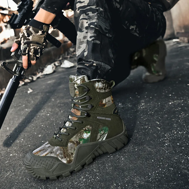New Outdoor Men's Military Boots Special Force Tactical Boot Men Camouflage Hiking Shoes Trekking Boots Men Sneakers Big Size 46