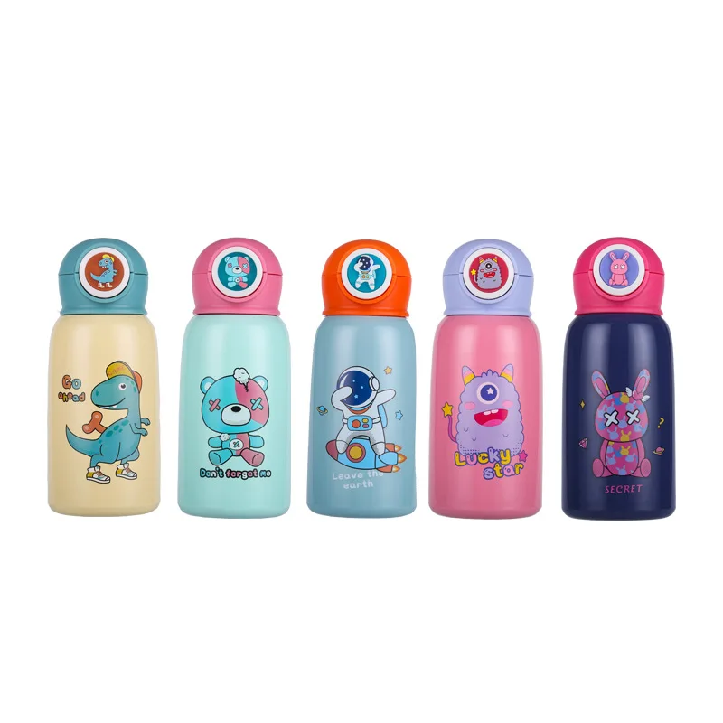 

New Children's Thermos Cup Student Water Bottle Baby Dual-purpose Cup Stainless Steel Mosquito Repellent Straw Water Cup