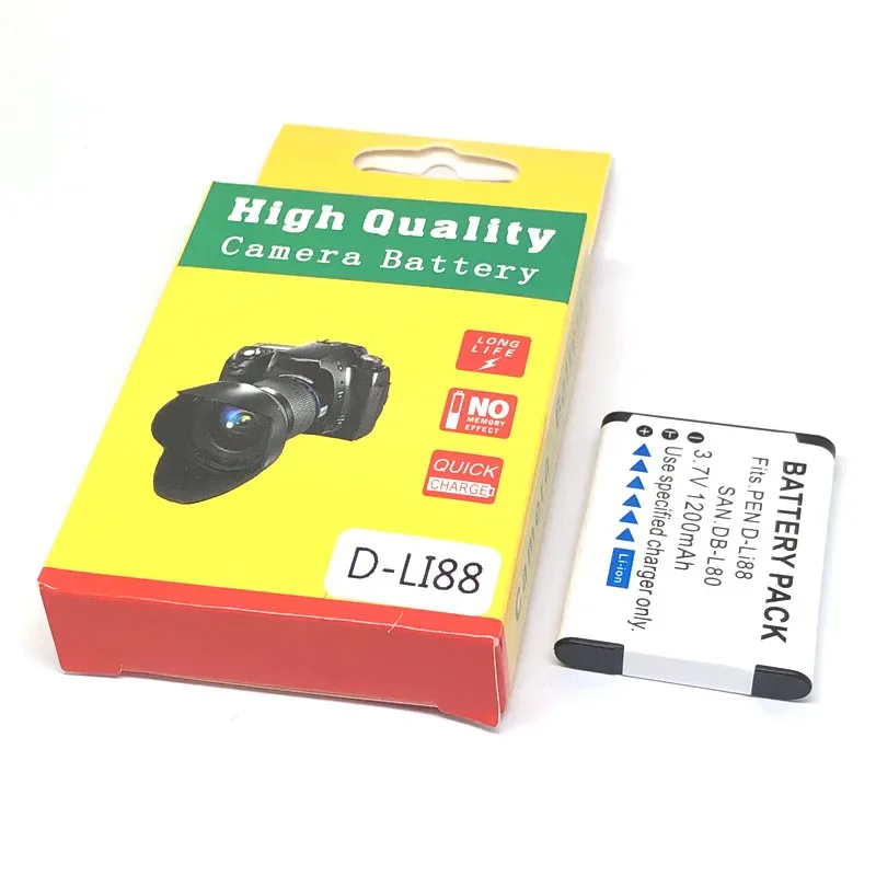 D-LI88 DB-L80 Аккумулятор для Pentax Optio P70 H90 W90 WS80 P80 ДЛЯ Sanyo DMX-CG10 CG11 CG20 CG100 CG110 CG102 GH1 GH2 CS1 X1200 (art.: 3920ccc2fd439) - 3920ccc2fd439