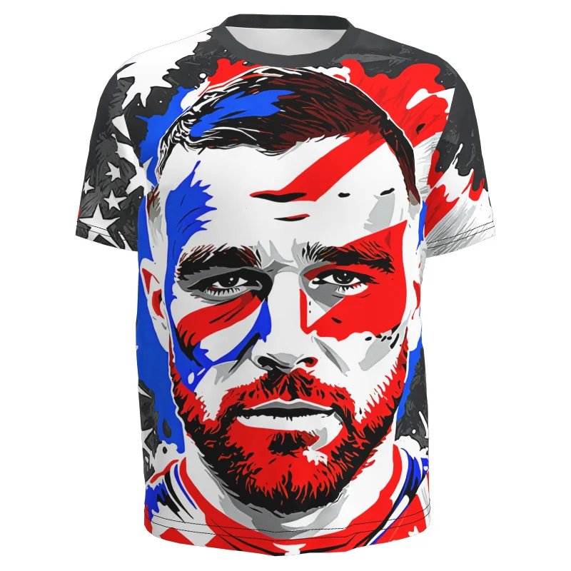 Футболка Travis Kelce на заказ с этикеткой имя номер модная футболка портретной игрой