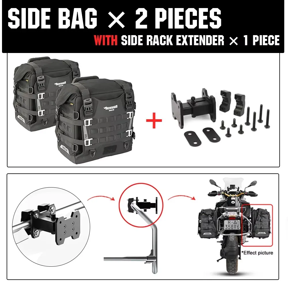 Боковая сумка для мотоцикла Rhinowalk, быстросъемная водонепроницаемая противоугонная сумка 35 л с отверстием для замка для BMW R1300GS R1250GS R1200GS S1000XR