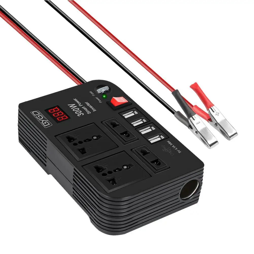 

300W High-power Car Inverter Multi-function 4 USB Ports Socket Adapters DC 12V To 220V Power Converter Parts Accessories