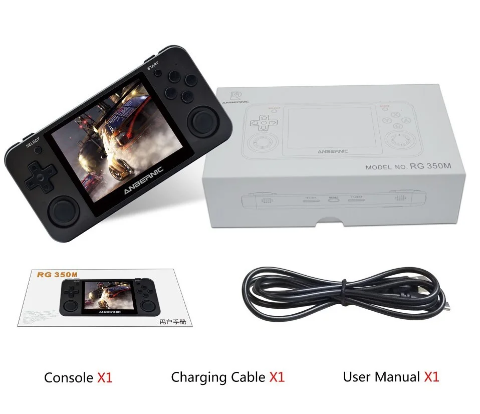 

RG350M алюминиевый сплав Открытое исходное пальмовое портативное игровое устройство PS1 Аркада