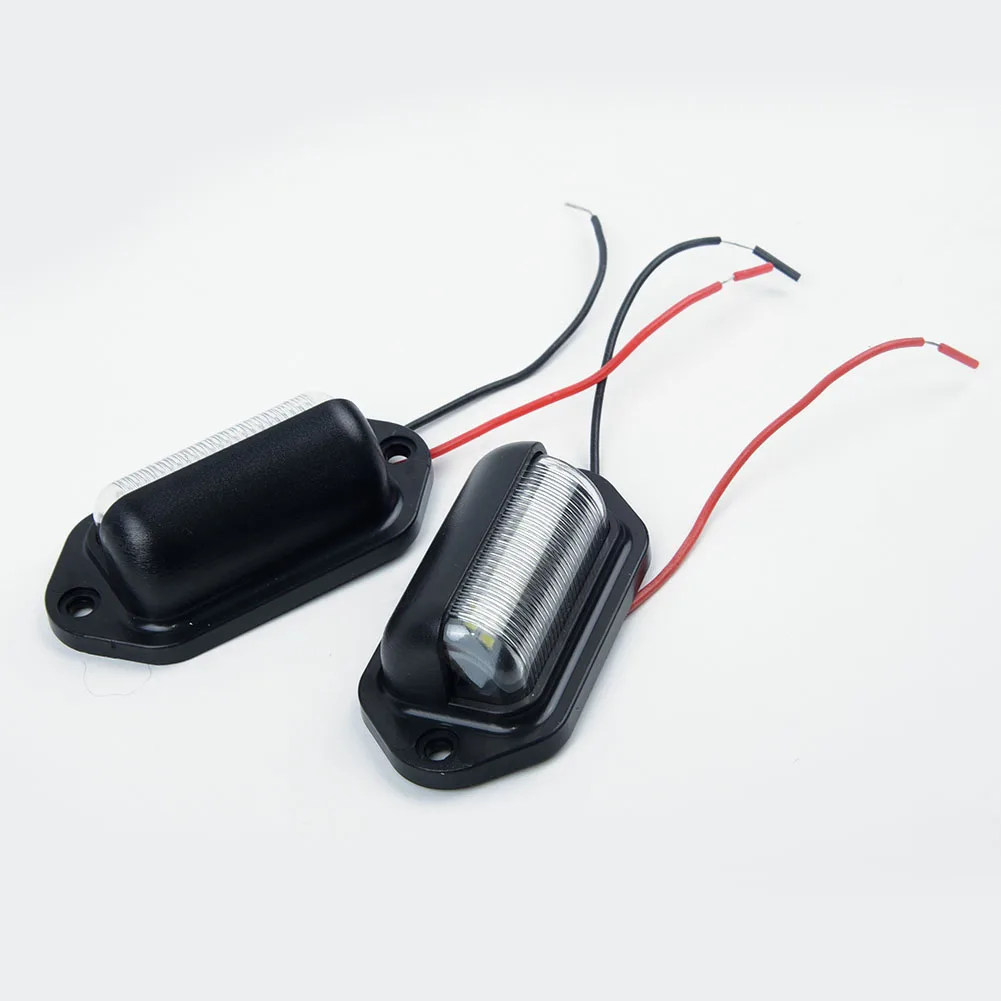 

2pcs 12V License Plate Light Car Boat Truck Trailer Step Lamp IP65 Waterproof 6 LED Car Lights License Plate Lamp