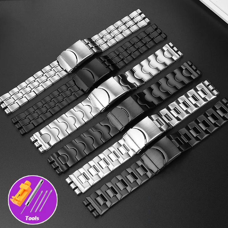 New Style Swatch Watch Band Stainless Steel For Swatch YVS426 YCS564G YVB402G YGS740 YGS749G YIS401 Steel Banding Bracelet Strap