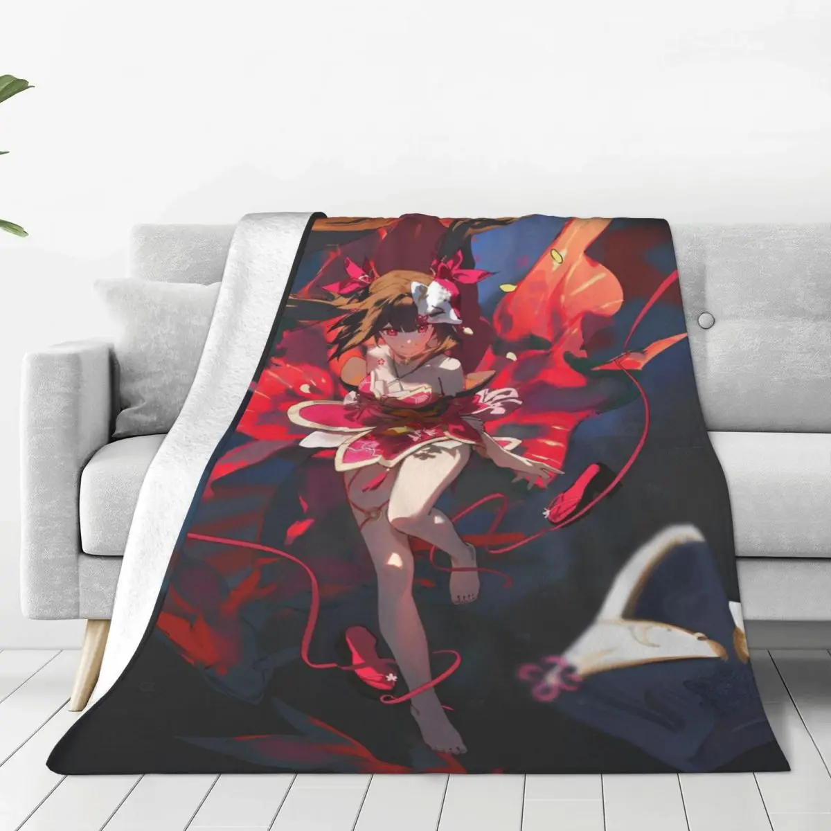 Одеяла из аниме Honkai чехол для дивана флисовое зимнее милое мультяшное