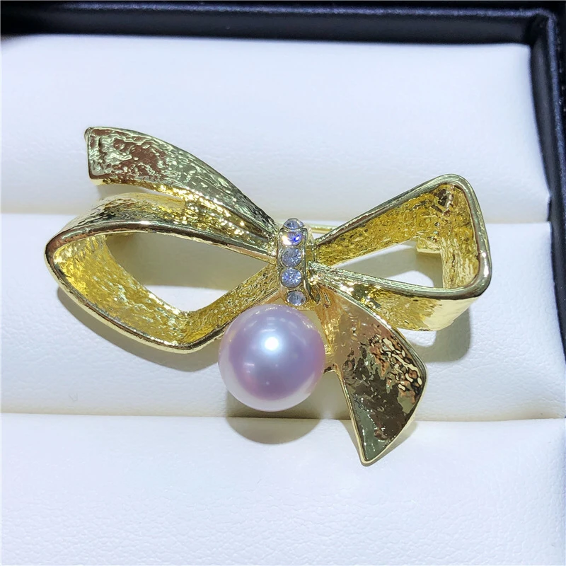 

Bow Knot Style Brooch Pin Mountings Base Findings Accessories Jewelry Settings Parts Mounts for Pearls Jade Crystals Agate