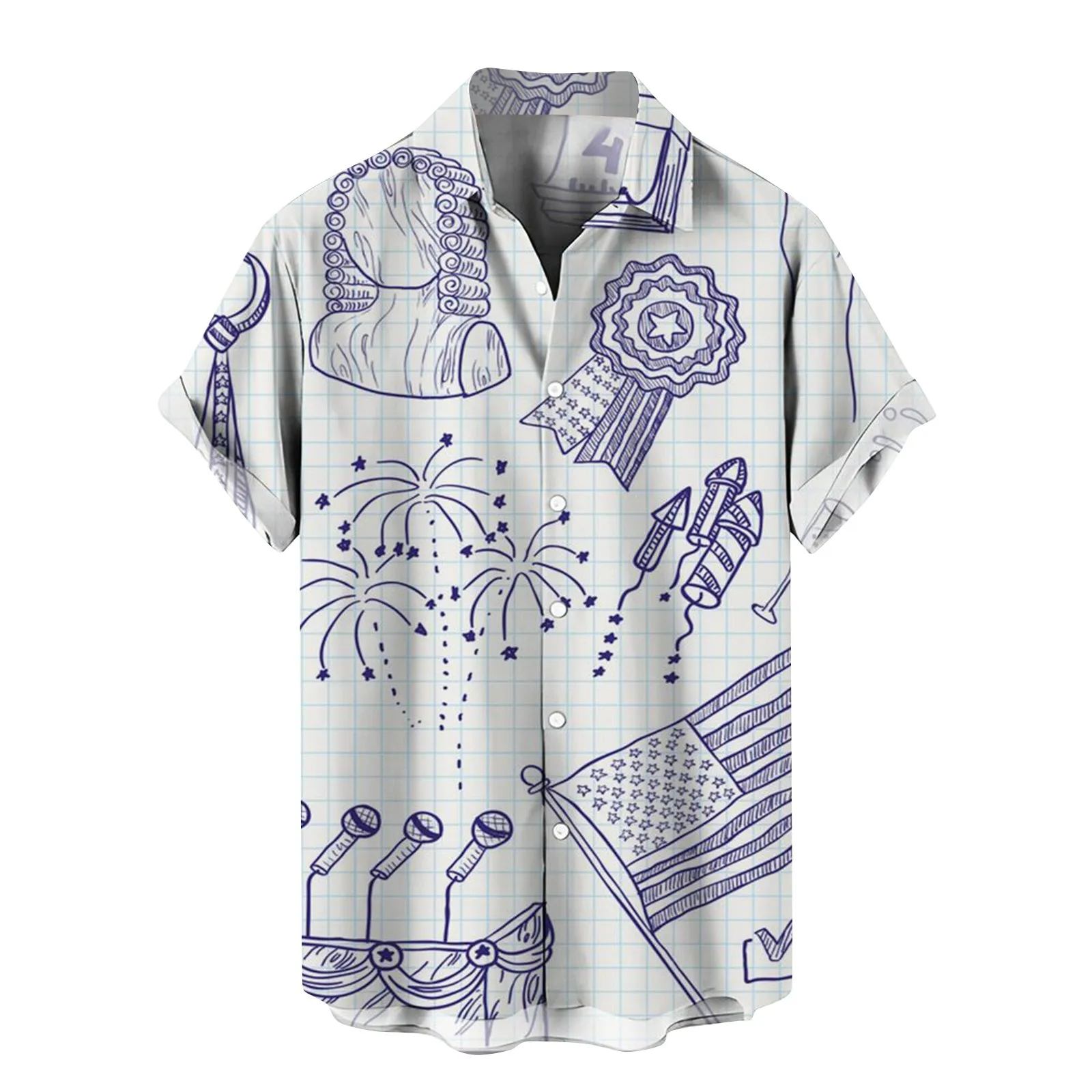 

Винтажная модель 2023, Мужская Летняя Повседневная гавайская рубашка, дизайнерская рубашка с коротким рукавом и принтом, Повседневная рубашка с лацканами, блузки